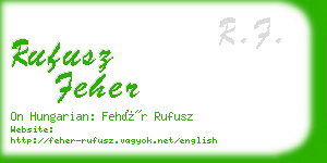 rufusz feher business card